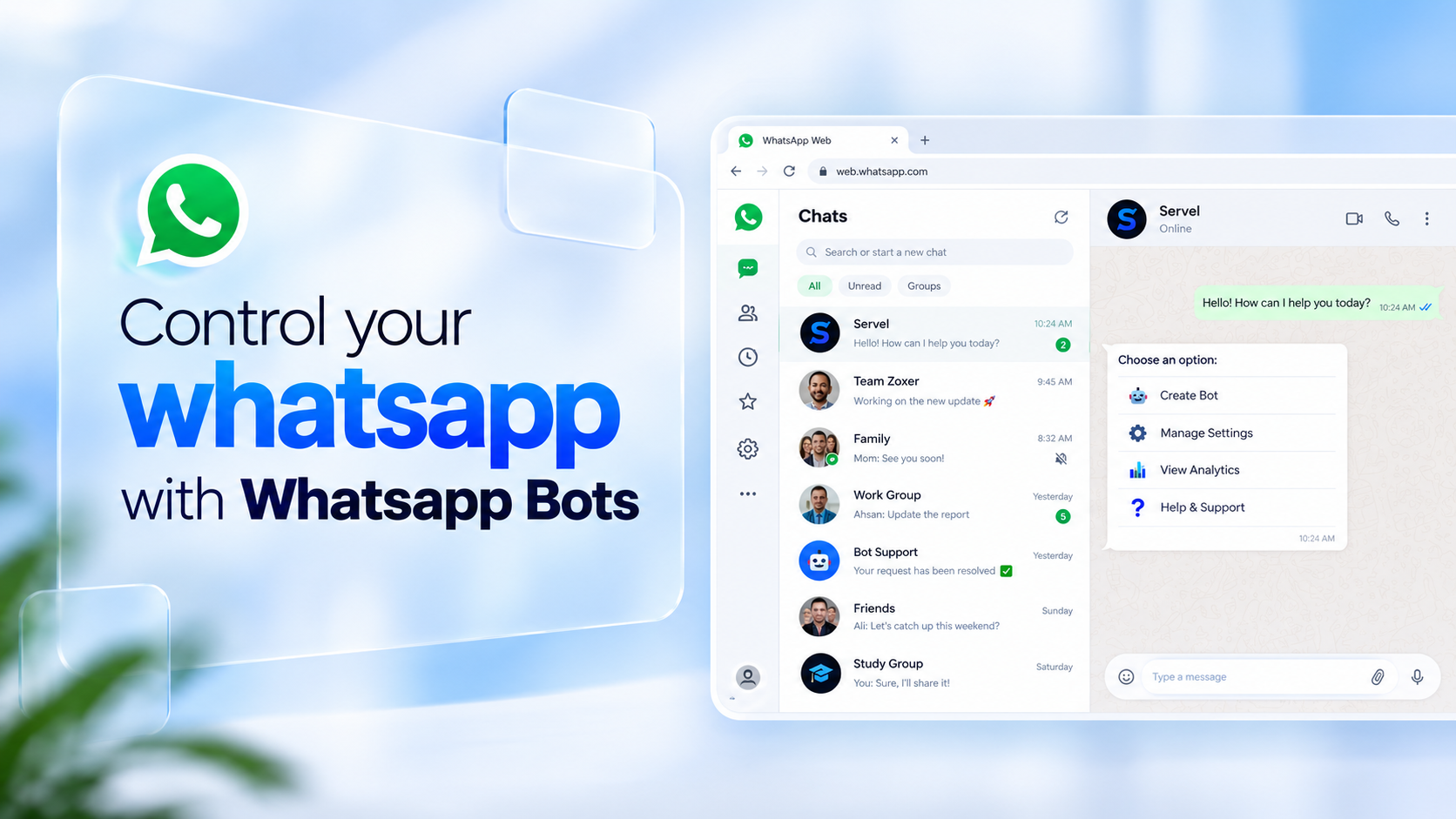 Slider 1 - Control your WhatsApp with WhatsApp Bots